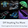 Miniatyrbild 2 av 11: Glow EL Tråd Kabel LED Neon Jul Dansfest DIY Kostymer Kläder Ljusande Bil Ljus Dekoration Kläder Boll Rave 1m/3m/5m Red 3M