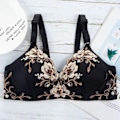 Miniatyrbild 1 av 4: Push Up BH för Kvinnor Spets BH Sexig Bralette Utan Bygel Underkläder Mjuka Sömlösa Behåar Black 38/85C