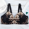 Miniatyrbild 1 av 4: Push Up BH för Kvinnor Spets BH Sexig Bralette Utan Bygel Underkläder Mjuka Sömlösa Behåar Black 42/95C