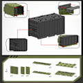 Pikkukuva 2 / 10: MOC Sotilaallinen Kontti Palikat Tiilet Laatikko Pojille WW2 Sota Tukikohta Tekninen Rakennus Tiilet Luova DIY Juguete Bloques Brinquedos container-grey