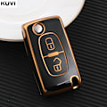 Pikkukuva 8 / 11: Uusi TPU-auton avaimenperäkotelon suojus Peugeot 107 206 207 307 308 406 -malleille Citroen Xsara Picasso C2 C3 C4 C5 C6 C8 -malleille, laukku 2 button Red