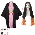 Miniatyrbild 1 av 7: Anime Demon Slayer Kimetsu no Yaiba Cosplay Kostym Nezuko Kamado Kimono Uniform Halloween Kläder A3 L