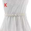 Miniatyrbilde 11 av 11: Kjede belte kjole dame elegant perle elastisk midjebelte hvitt belte stretch Like the picture F