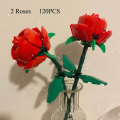 Miniatyrbillede 3 af 11: Bouquet DIY Byggeklodser Romantisk Rose Blomst Bonsai Kaktus Blomsterplante 3D Model Klodser Børns Pædagogiske Legetøj Pigegave 92032D No Box
