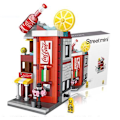 Miniatyrbillede 1 af 11: LOZ Byggeklodser Bybillede Scene Kaffebar Butik Arkitekturmodel Samlelegetøj Julegave til Børn cool cola