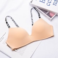 Miniatyrbillede 2 af 4: 75-85 A/B Cup Dame Trådløse BH'er Sømløse Bogstavstropper BH Sexet Undertøj Justerbar Push Up Bralette Wine red 80
