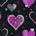 Miniatyrbillede 1 af 4: Happy Hearts Sort Pink Tapet