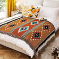 Miniatyrbillede 7 af 7: Plaid med frynser til sofa, seng, blød, dekorativ, hyggelig, vævet, strikket, varmt sengetæppe, vendbar til stol, sofa, stue plaid A 130x160 cm