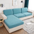 Miniatyrbild 7 av 8: Vattentätt överdrag 1/2/3/4 sitsars dyna Sofföverdrag Dammtätt Tättslutande Skydd Jacquard Plyschfiber för Vardagsrum Vivid green 2 SEATER
