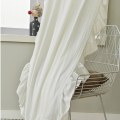 Miniatyrbild 10 av 11: Volang Gardin Halv Ljusinsläpp Sovrum Vardagsrum Burspråk Krok Gardin White Lotus hook curtain 150 width * 45CM height