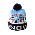Miniatyrbillede 7 af 11: Julesweater med julehat, Santa Elk, strikket hue med LED-lys, tegneseriemønster, julegave til børn, nytårsartikler B02 21x20cm