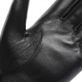 Miniatyrbild 3 av 5: Vinterhandskar i läder för män, utomhusridning, vindtäta, varma handskar i getskinn med pekskärm Black L