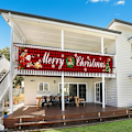 Miniatyrbillede 4 af 8: Julebannerdekorationer, Stort Merry Christmas Udendørs Banner 297 cm x 48 cm til Havevæg Hegnsdekorationer, Juletræer, Julemanden