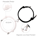 Miniatyrbillede 2 af 6: Magnetiske Par Armbånd, Forholds Armbånd, Gaver til Par, 2 Styk Matchende Par Armbånd med Kærlighedshjerte Vedhæng