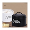 Miniatyrbillede 2 af 5: Kaffe Filter Holder, Kurv Kaffe Filter Opbevaring Med Låg, Rund Kaffe Filter Beholder Til Tæller