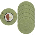 Miniatyrbilde 1 av 5: 38cm/15 tommer Flettet Rund 6 Stykker Plassmatter Varmeisolasjon Sklisikker Flettet Bomulls Dinnerbordmatter Vaskbar Plassmatter (Grønn)