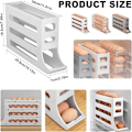Miniatyrbilde 6 av 6: Egg Holder for Fridge, Space Saving Fridge Egg Organizer, 4 Layers Rolling Egg Dispenser Storage 30 Egg, Egg Dispenser for Refrigerator Grey A