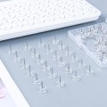 Miniatyrbillede 3 af 5: 100 stk. gennemsigtige trykknapper, trykknapper i plast med fladt trykknap med stålspids til korktavle, opslagstavle, væg (hvid)