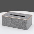 Miniatyrbillede 5 af 5: 1 stk. Tissue Box Cover  Læder Rektangulær Tissue Box Holder til Hjem eller Kontor Gray