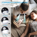 Miniatyrbild 4 av 5: Led-halsläslampa, uppladdningsbar 4-led Hug Led-läslampa för hals med 3 färglägen och steglös dimning, läslampa vit