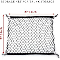 Miniatyrbillede 3 af 5: Bil Cargo Net, Bagagenet Justerbar Elastisk Organizer Net, Nylon Bagagerumsopbevaringsnet, Universal Pasform til Bil Bagagerum Køretøj Van SUV (27,5'' x 27,5'')