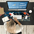 Miniatyrbillede 7 af 7: Udvidet Gaming Computer Mouse Pad, Stor Gaming Mousepad til skrivebord, Cool Desk Mat til tastatur og mus, 31,5 x 11,8 x 0,12 tommer