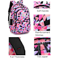 Miniatyrbilde 3 av 5: Jente Geometrisk Trykt Primær Junior High University Skole Bag Bookbag Ryggsekk