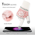 Miniatyrbild 3 av 5: Vinter Touchscreen-handskar Snöblomma Tryck Håll Varm För Kvinnor