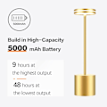 Miniatyrbillede 2 af 10: Genopladelig trådløs LED-bordlampe, 5000mAh batteridrevet bordlampe, 3 farvetilstande, dæmpbar, USB-bordlampe til hjem, spisestue, indendørs, udendørs Gold
