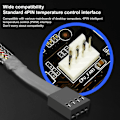 Miniatyrbilde 3 av 5: 3 x COOLMOON F5 PWM viftedeler 4-pin 1 til 5 Bred kompatibilitet 33,5 cm kabel CPU vifteadapterkabel