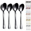 Miniatyrbillede 1 af 4: Sort skeer 4 stk., serveringsske, inkluderer 2 serveringsskeer og 2 hulskeer, serveringsredskaber i rustfrit stål Black