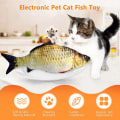 Miniatyrbillede 4 af 4: Elektrisk kattefisk legetøj bevægelig fisk catnip plys legetøj USB opladning 3d simulering aktive dukker Carp
