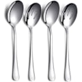 Miniatyrbillede 1 af 4: Serveringsskeer 4 stk., Serveringsske, Inkluderer 2 Serveringsskeer og 2 Hulskeer, Serveringsredskaber i Rustfrit Stål Silver