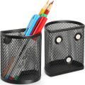Miniatyrbillede 1 af 5: Crday Magnetisk Penneholder, 2 Pakke Mesh Blyantholder Til Skrivebord Skab Organizer Markør Gave