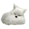 Miniatyrbillede 1 af 2: 3in Pels Ræv Figur Simulering Ræv Til Sofa Stue Dekoration Børn Gave White