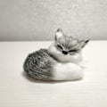 Miniatyrbillede 2 af 2: 3in Pels Ræv Figur Simulering Ræv Til Sofa Stue Dekoration Børn Gave Gray