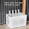Miniatyrbillede 6 af 6: Dobbeltlags Wifi Router Opbevaringsboks Desktop Stikkontakt Ledningsarrangørboks Set Top Box Vare Skjult Afslutningsboks White