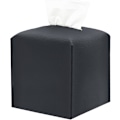 Miniatyrbillede 1 af 5: Vævæskeskrin Cover, Sort Vævæskeskrin Holder, Moderne PU Læder Kvadratisk Vævæskeskrin, Delikat Dekoration Vævæskeskrin Organizer