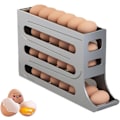 Miniatyrbilde 1 av 6: Egg Holder for Fridge, Space Saving Fridge Egg Organizer, 4 Layers Rolling Egg Dispenser Storage 30 Egg, Egg Dispenser for Refrigerator Grey A