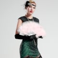 Miniatyrbillede 2 af 5: Fjerfan, Vintage Folde vifte Flapper Hånd vifte - Pink