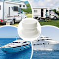 Miniatyrbillede 4 af 4: Udstødningsudløb til RV | Yacht RV Kloakrørsudløbsmontering Rund Dækning, Praktisk Luftventilationsudløbsmonteringsdækning til Camping, Lastbil