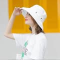 Solhatt för damer UV-skydd hatt bomull bred brätte sommar resehatt White