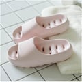 Miniatyrbillede 1 af 5: Strand- og poolsko, skridsikre badeslippers, 4,5 cm tyk EVA-sål med drænhul, indendørs hjemmesko, bløde (PINK) 37/38 EU