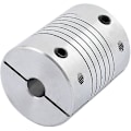 Miniatyrbillede 2 af 3: 8mm til 10mm Akselkobling 19mm Længde 25mm Diameter Skridtmotorkobling Aluminiumlegering Sammenføjningsforbindelse Til 3d-printer Cnc-maskine Diy-koder