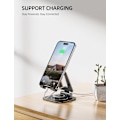 Pikkukuva 6 / 6: 360 astetta kääntyvä puhelinteline, työpöydän matkapuhelin, yhteensopiva iPhone 15 14 13 12 X Xr, Nintendo Switchin kanssa, kaikki puhelimet Black