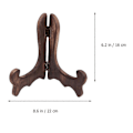 Miniatyrbilde 4 av 5: 4 stk. tallerken te kake display stativ te kjeks fat staffeli rack skrivebord displayholder for hjemmefest butikk - Størrelse L (brent Paulownia farge)