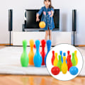 Miniatyrbillede 5 af 5: Bowling Sæt til Børn, Mini Legetøjs Bowling Sæt Have Keglespil Indendørs Fest Spil 10 Stk Pins Spil med 2 Bolde til Børn 3+ År