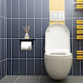 Pikkukuva 3 / 5: 3x WC-paperiteline hyllyllä, musta WC-paperiteline seinäkiinnitys, kylpyhuoneen liima WC-P