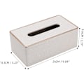 Miniatyrbild 4 av 7: Fodral för pappersnäsdukar i PU-läder, rektangulär förvaringsbox för hem eller kontor (pärlvitt) Pearl White