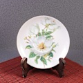 Miniatyrbilde 5 av 5: 4 stk. tallerken te kake display stativ te kjeks fat staffeli rack skrivebord displayholder for hjemmefest butikk - Størrelse L (brent Paulownia farge)